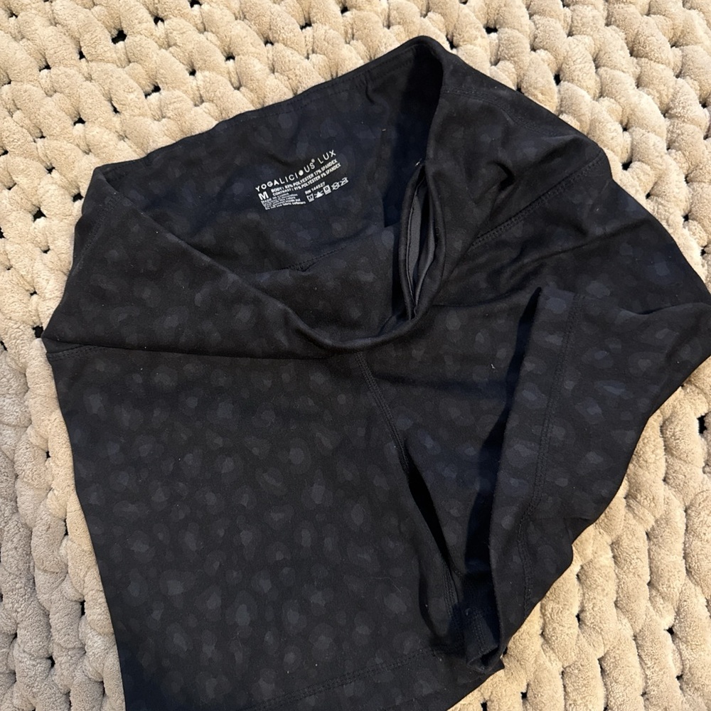 2-PACK Black Subtle Leopard Print Athletic Shorts